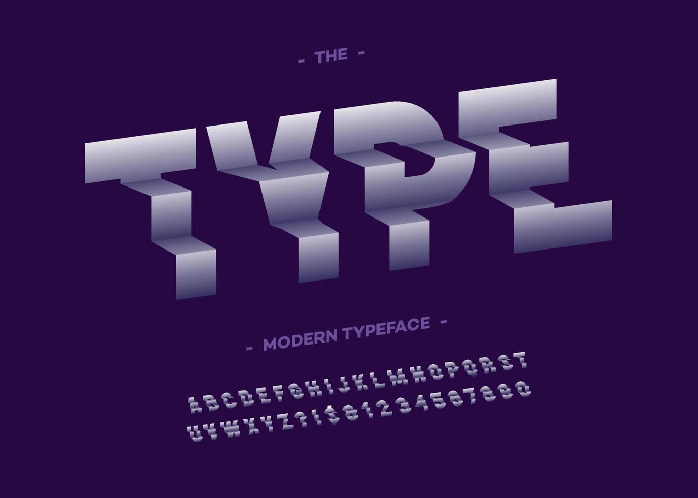 vektor typ teckensnitt 3d typografi sans serif stil