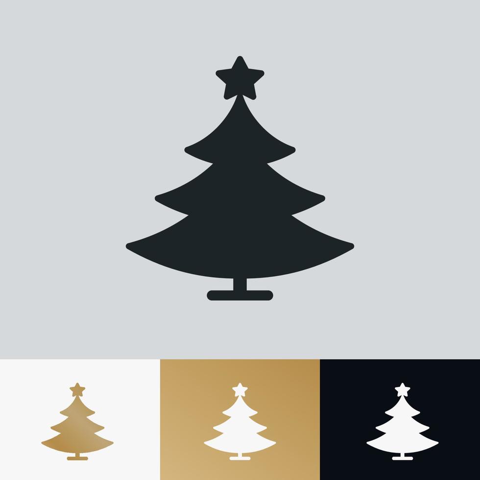 Weihnachtsbaum-Icon-Set auf Hintergrund isoliert vektor
