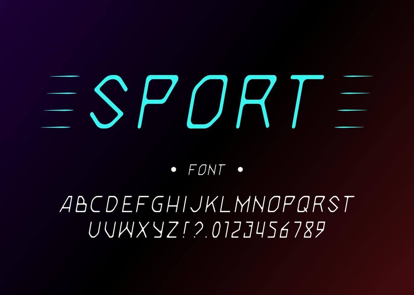 sport alfabet modern typografi lutande stil vektor