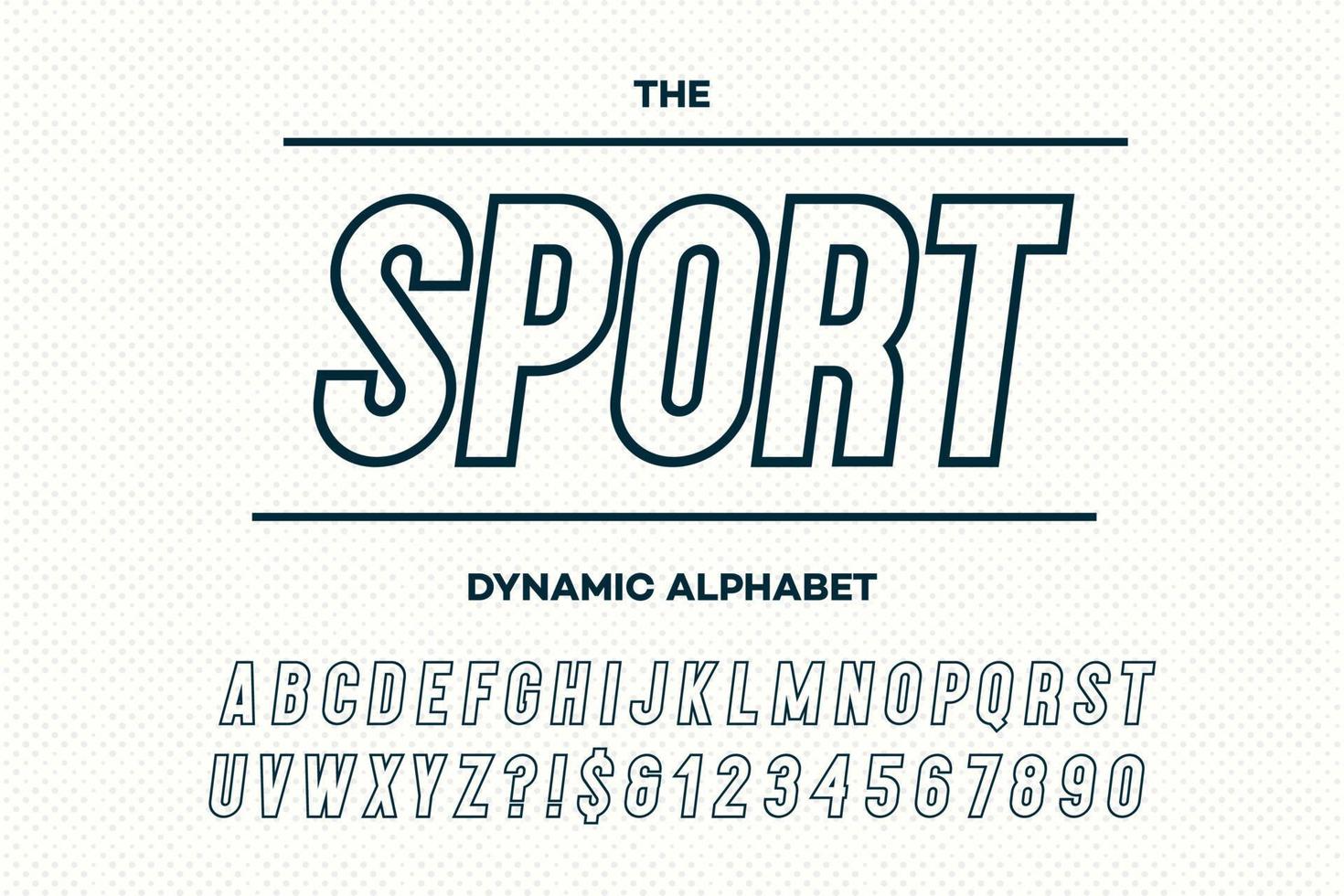 Vektor Sport dynamisches schräges Alphabet im serifenlosen Stil