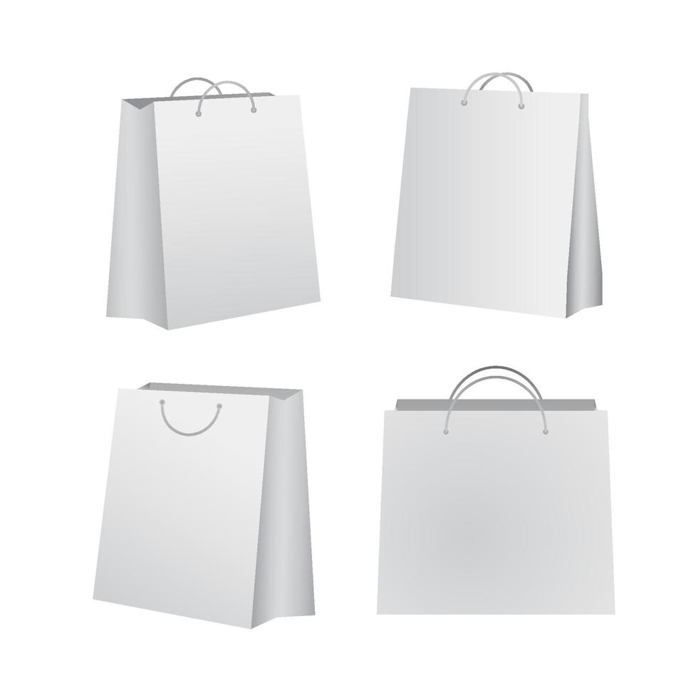 Vektor-Einkaufstasche 3d realistische weiße Farbe der Art vektor