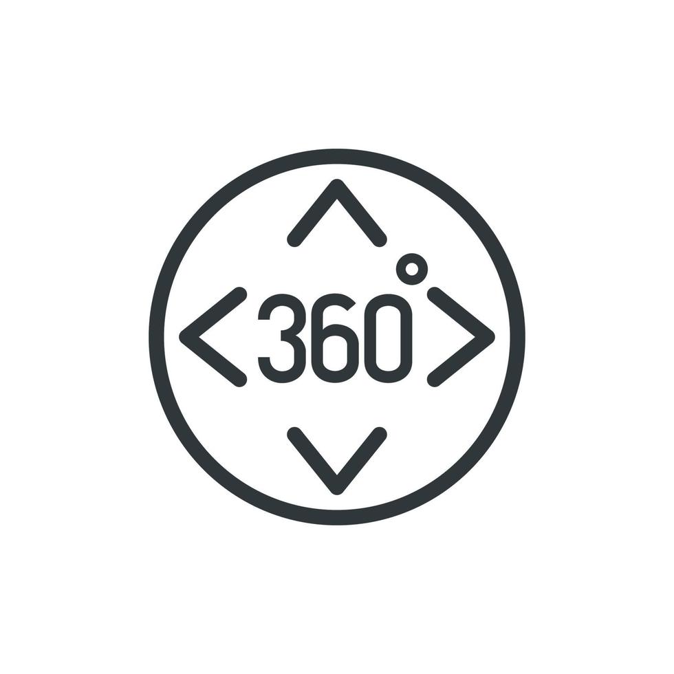 Symbollinienstil für 360-Grad-Ansicht vektor