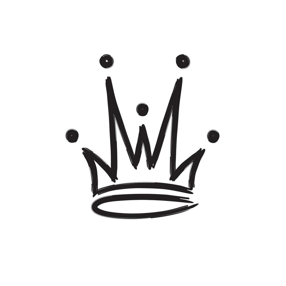 krona ikonen handritad stil vektor