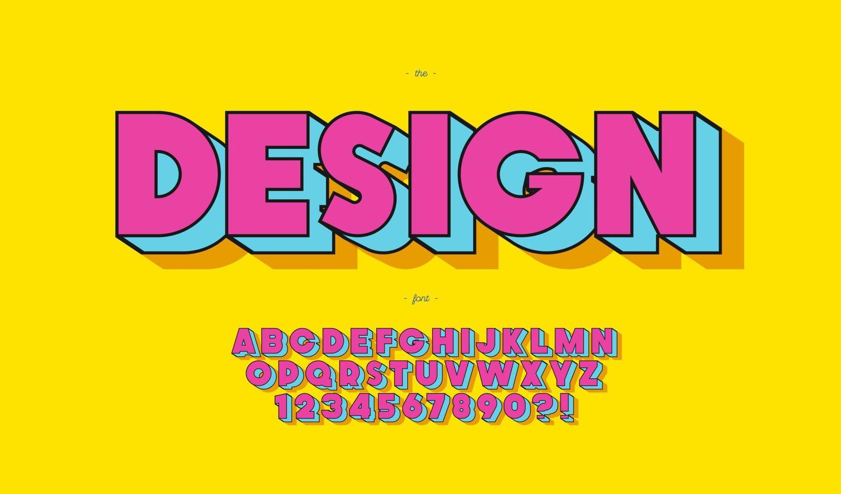 Vektor-Design-Schriftart Pop-Art-Stil für Banner vektor