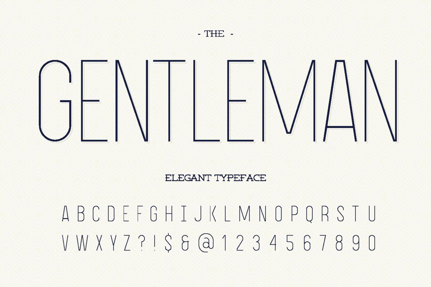 Gentleman elegante Schrift. moderne typografie im serifenlosen stil vektor