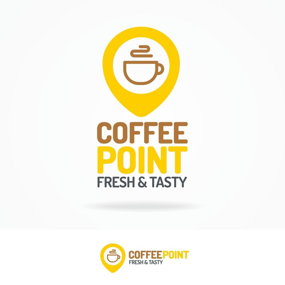 Coffee-Point-Logo-Set isoliert auf weißem Hintergrund vektor