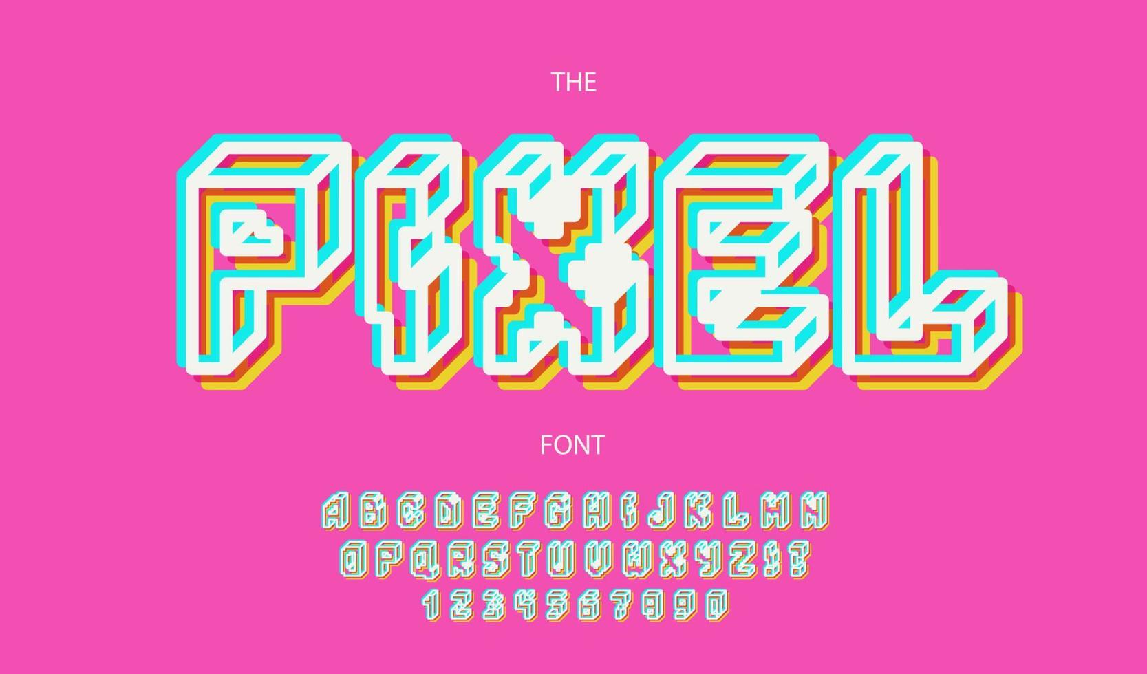 Vektor-Pixel-Schriftart Neon-Stil vektor