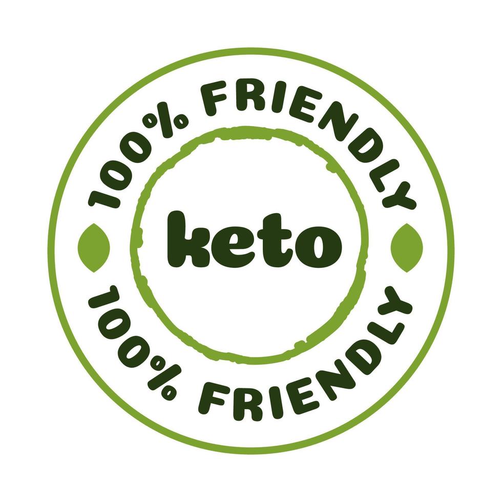 Keto-freundliche Abzeichenernährung isoliert auf weißem Hintergrund vektor