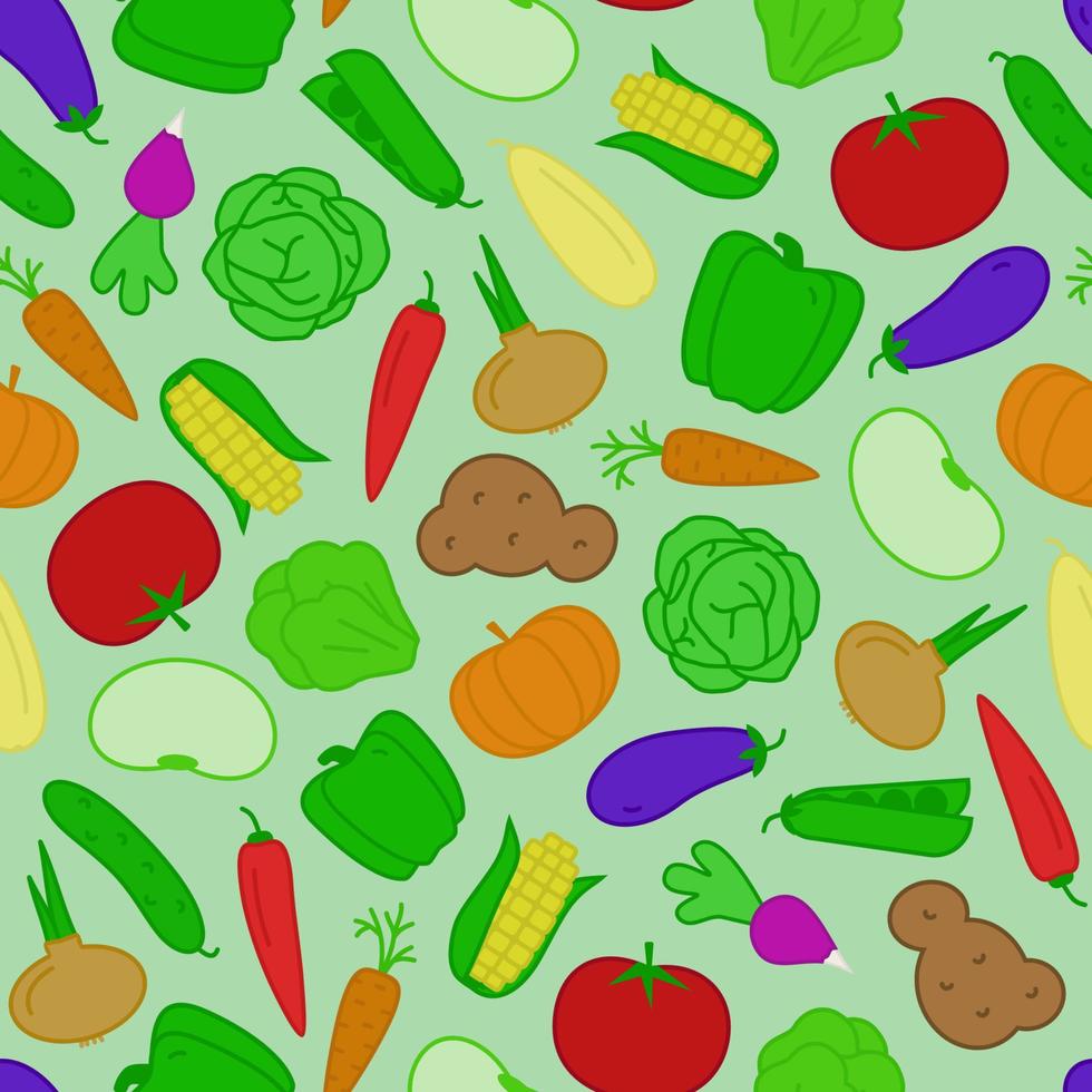 Gemüse Musterdesign flachen Stil vektor