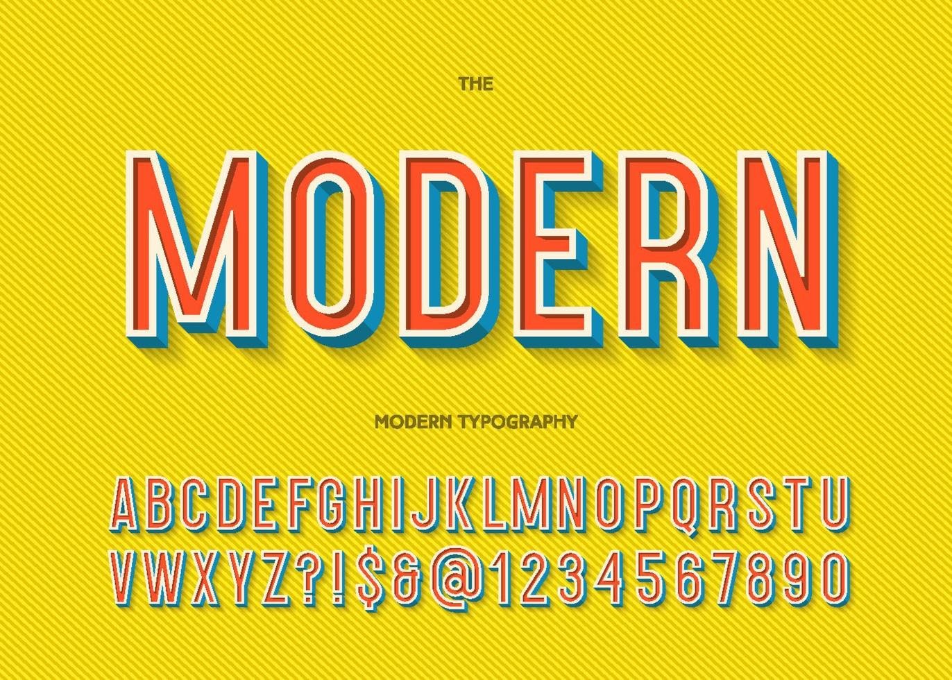 vektor modern typsnitt 3d typografi färgglad stil för fest affisch
