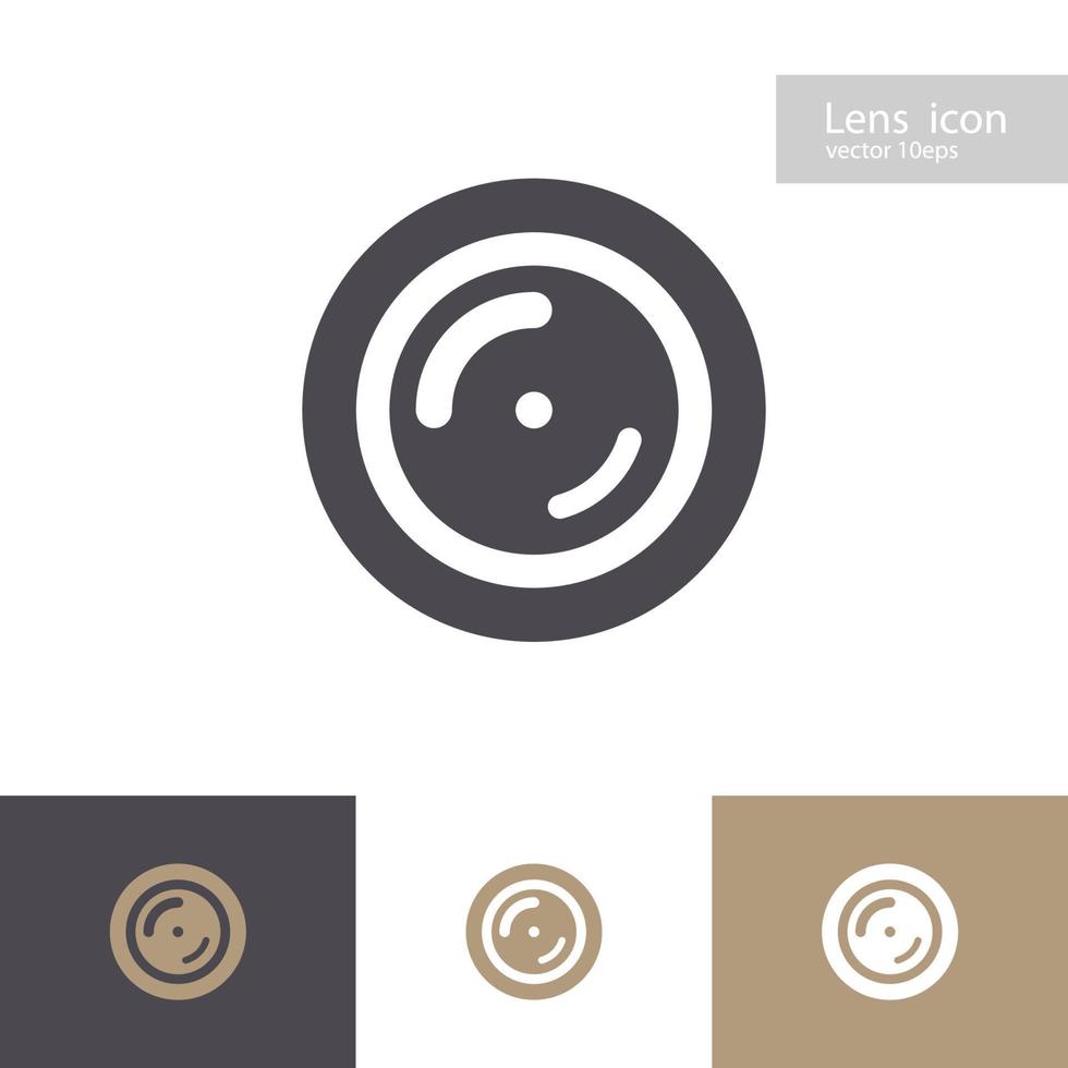 Vektor-Objektiv-Icon-Set auf Hintergrund isoliert vektor