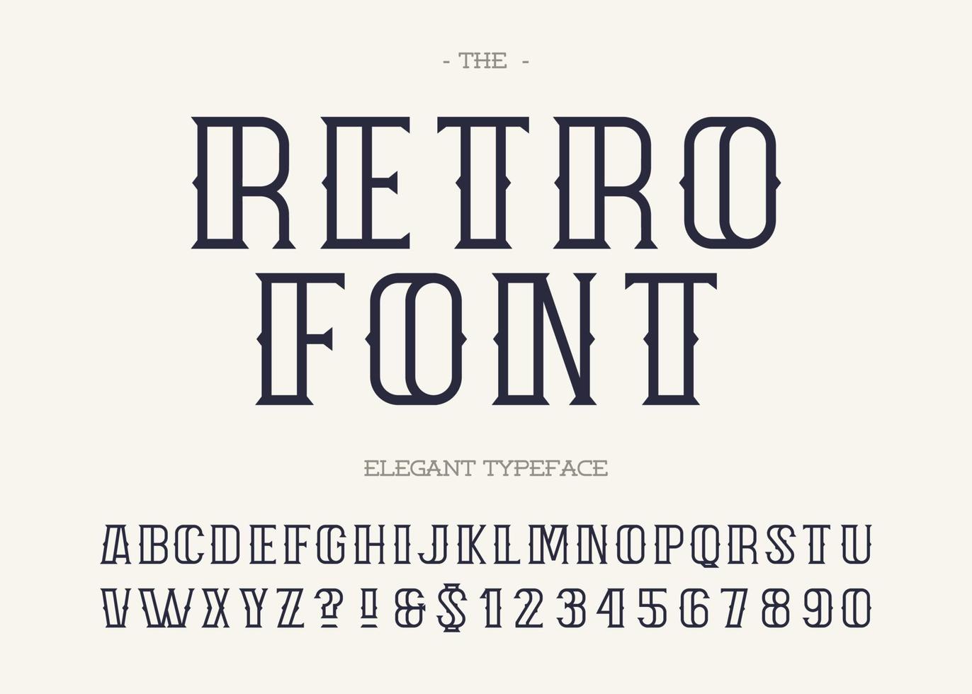 retro typsnitt modern typografi svart färg vektor