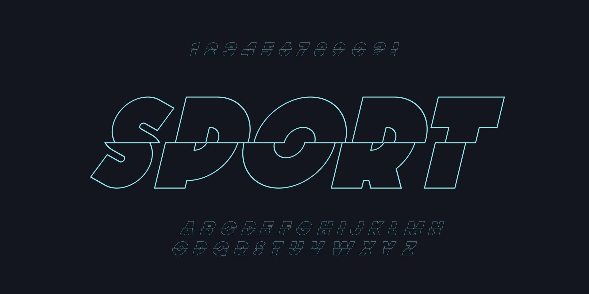 vektor sport dynamiska teckensnitt modern typografi