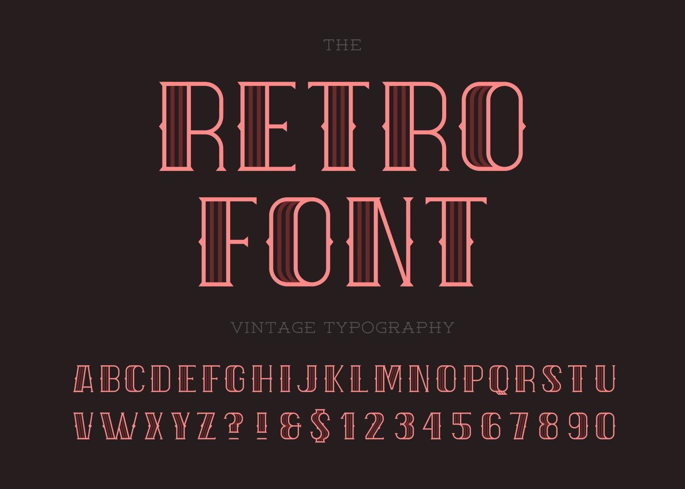 retro schriftart vintage typografie vektor