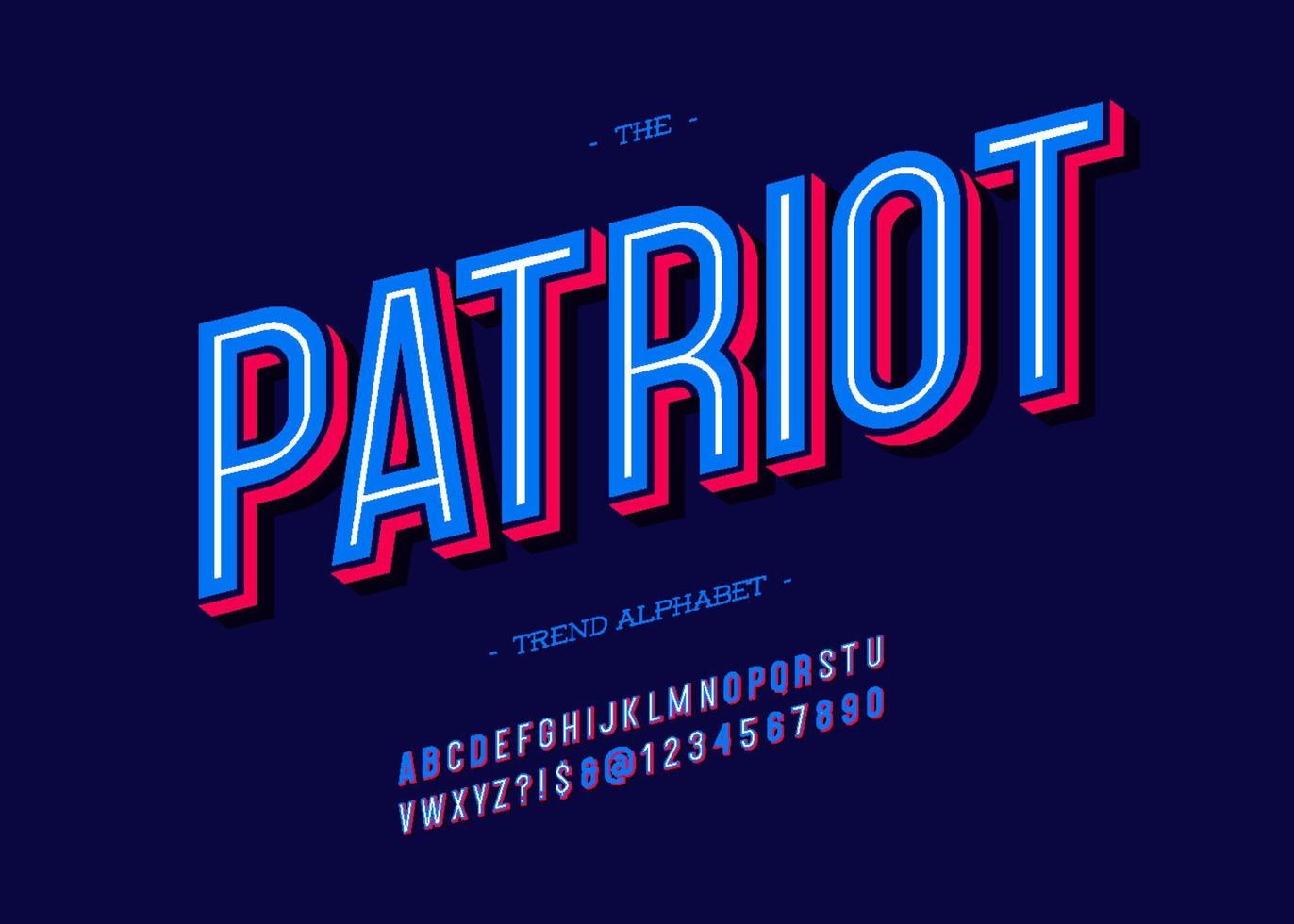 vektor fet patriot alfabet modern typografi