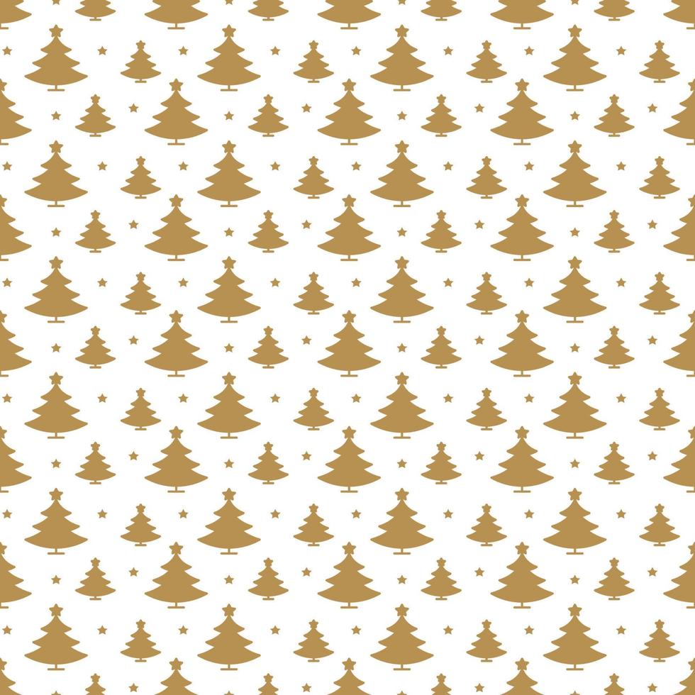 julgran sömlösa mönster guld stil för gratulationskort vektor