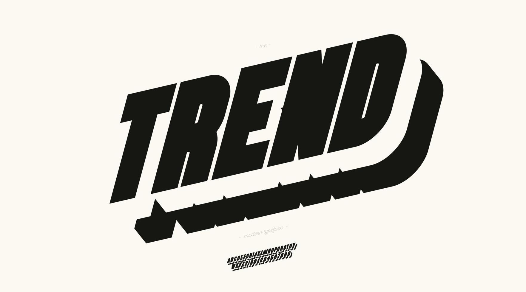 fetter Stil der Vektortrendschriftart 3d vektor