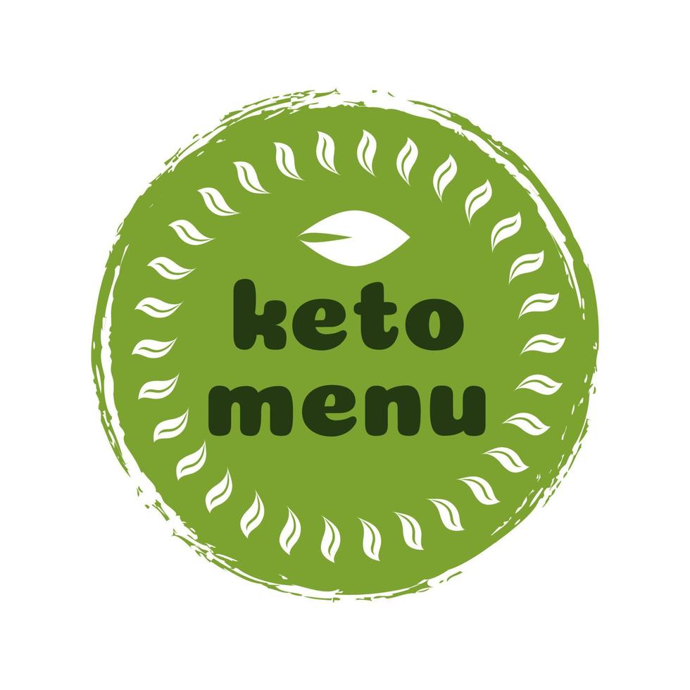 keto-menyn näring vektor märke
