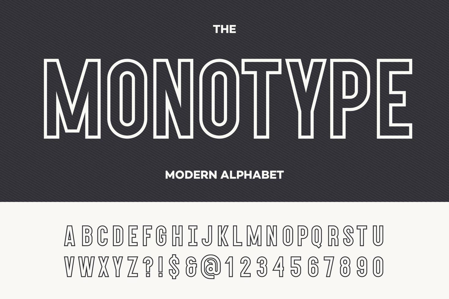 monotyp modernt alfabet vektor