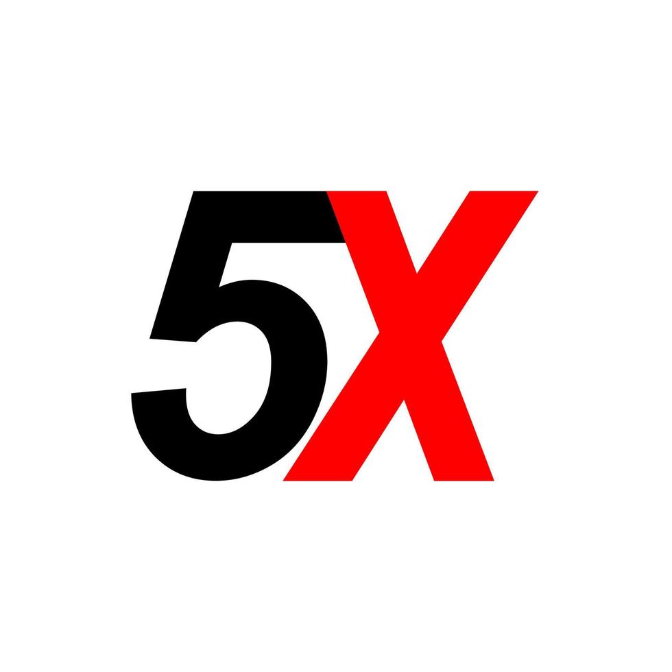 5x tecken ikon. vektor
