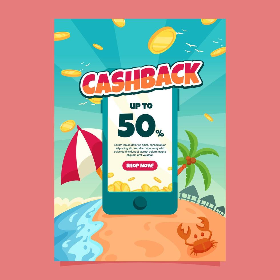 cash back affischmall vektor