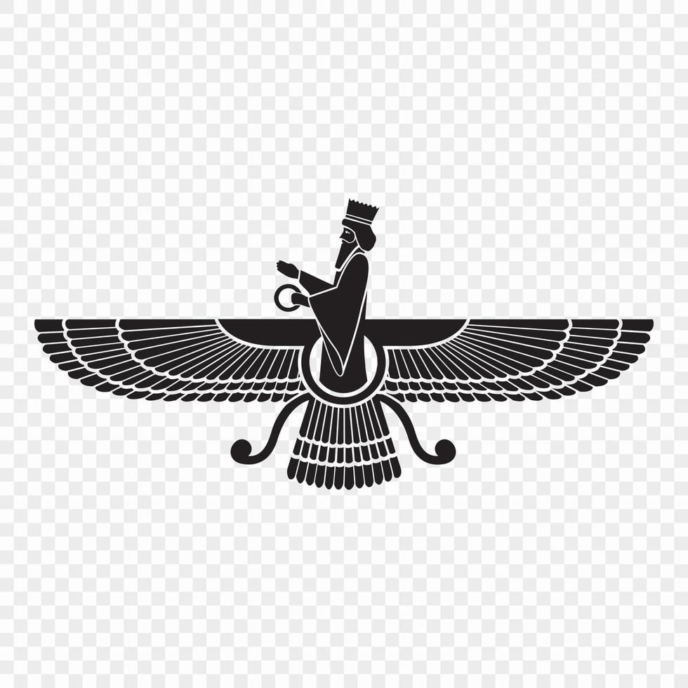 symbol för zoroastrianism isolerade vektor