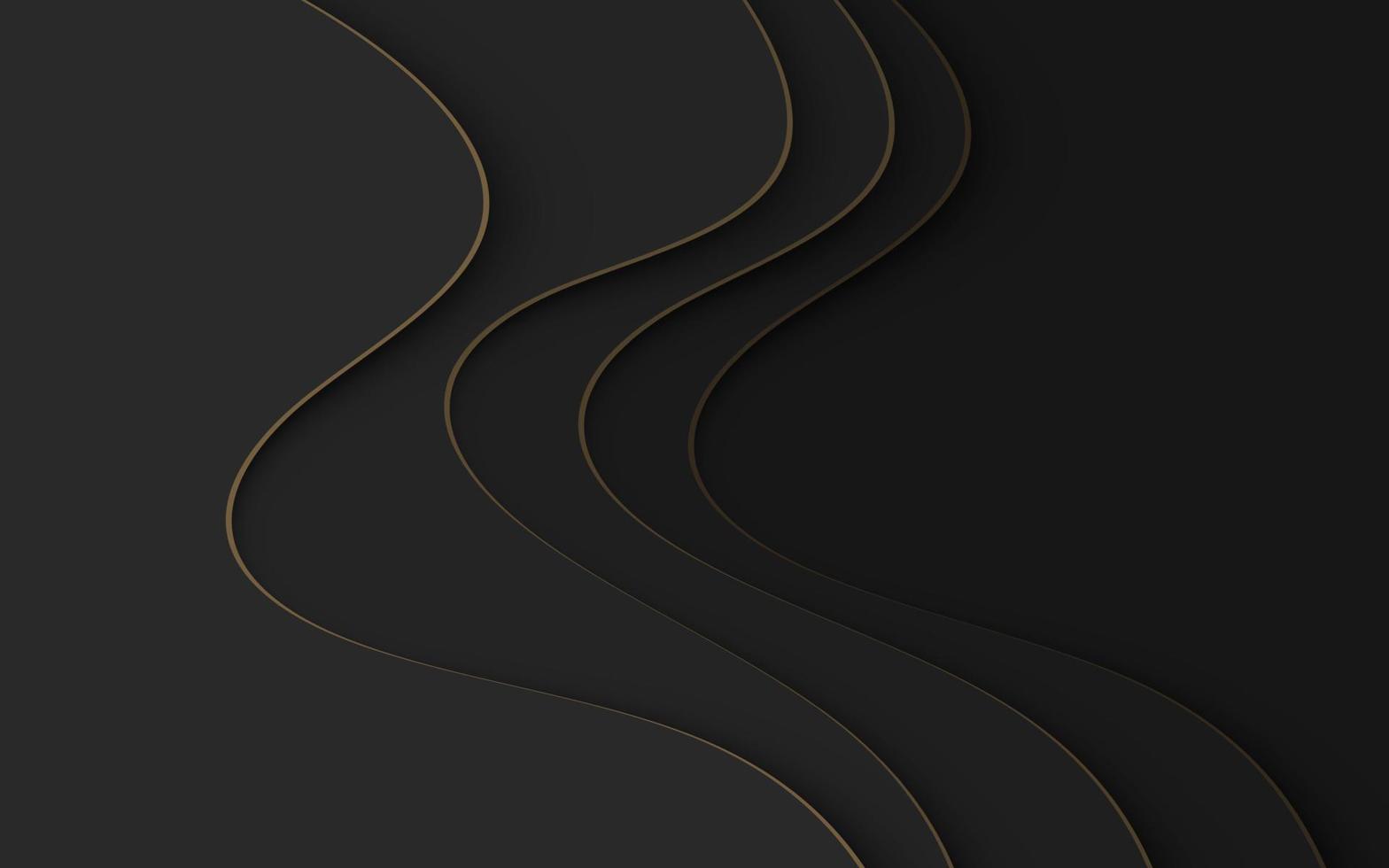 schwarzer Hintergrund, abstraktes Papierkurvendesign, Vektorpapierschnittillustration, eps10 vektor