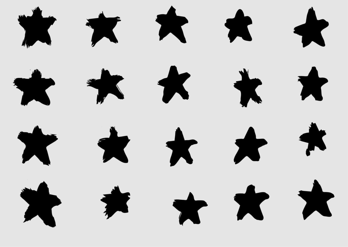 Reihe von Sternen von Hand bemalt. vektor