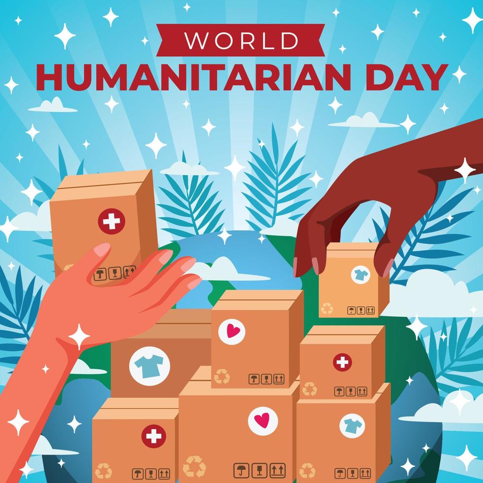 välgörenhet för världens humanitära dag vektor