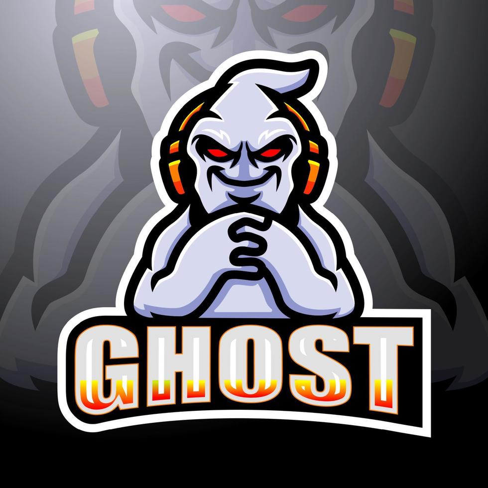 ghost gaming maskot esport logotypdesign vektor