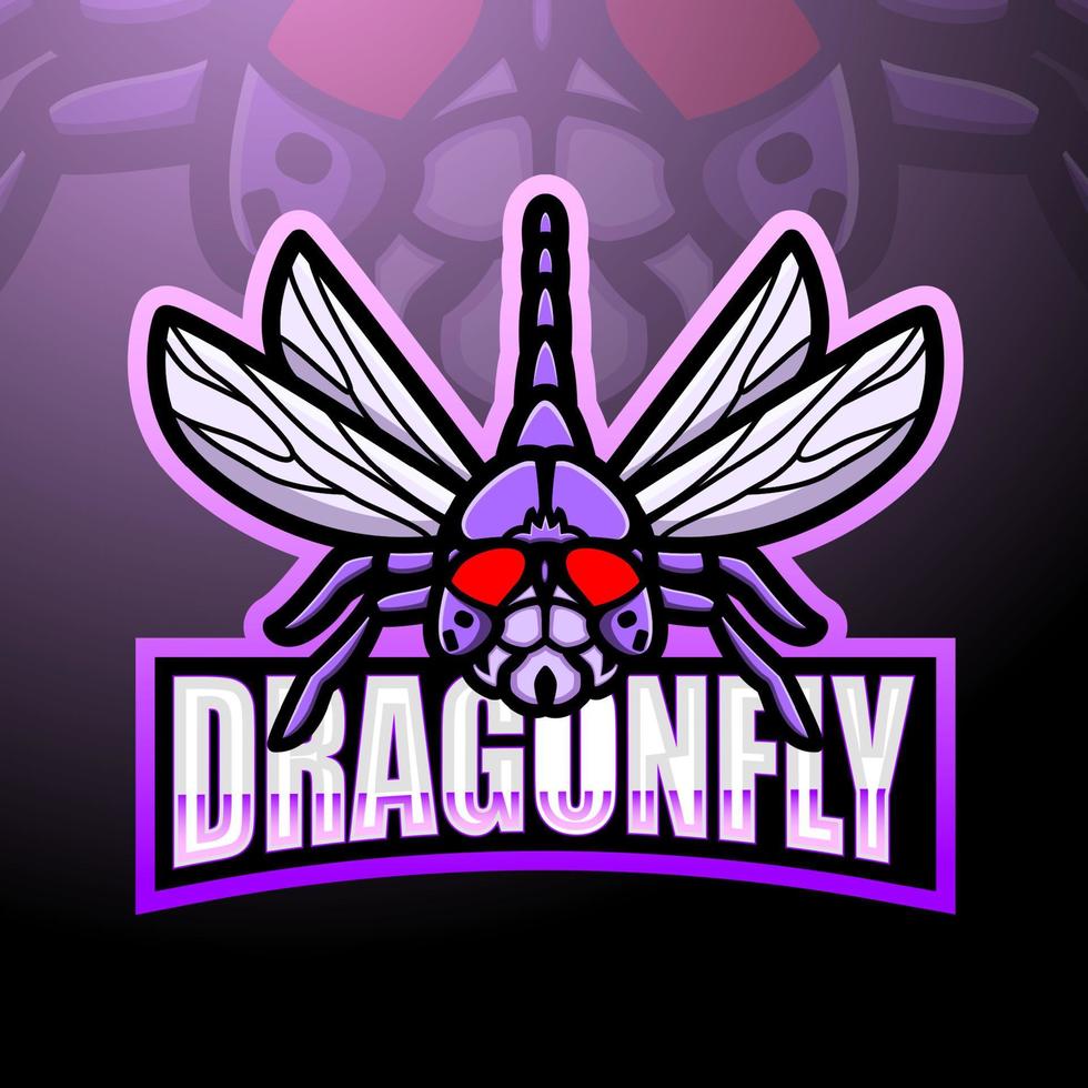 dragonfly esport maskot logotypdesign vektor