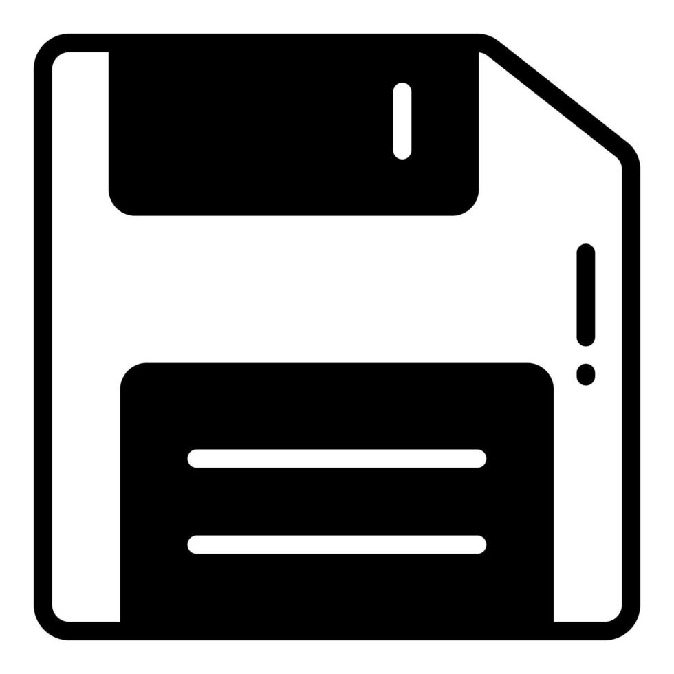 Floppy-Vektor-Glyphen-Symbol, Schul- und Bildungssymbol vektor