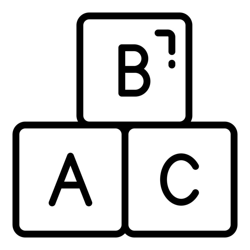 Alphabcit-Vektorliniensymbol, Symbol für Schule und Bildung vektor