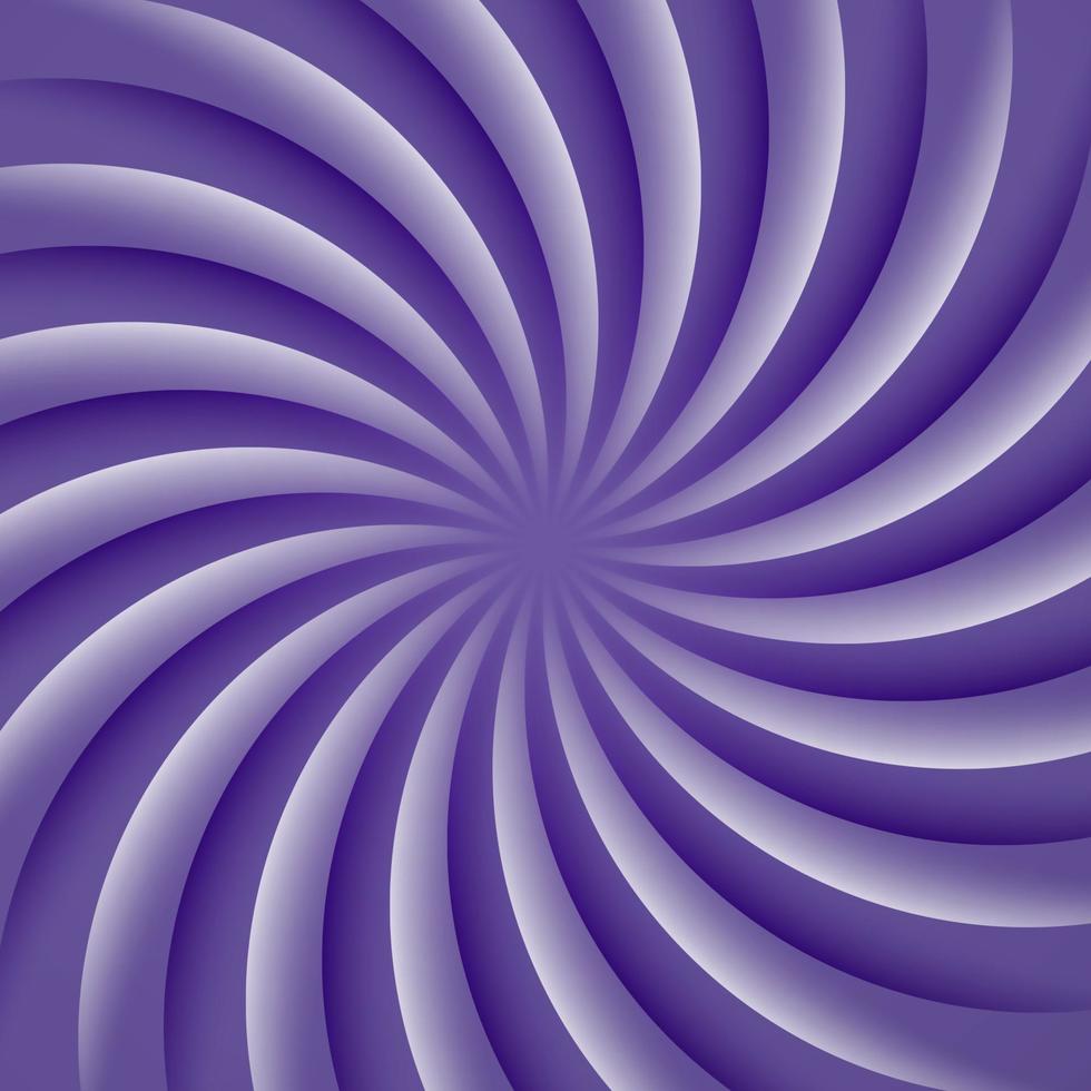 ultraviolett och vit roterande hypnosspiral. optisk illusion. hypnotisk psykedelisk vektorillustration. snurra abstrakt bakgrund. lätt att redigera designmall. vektor