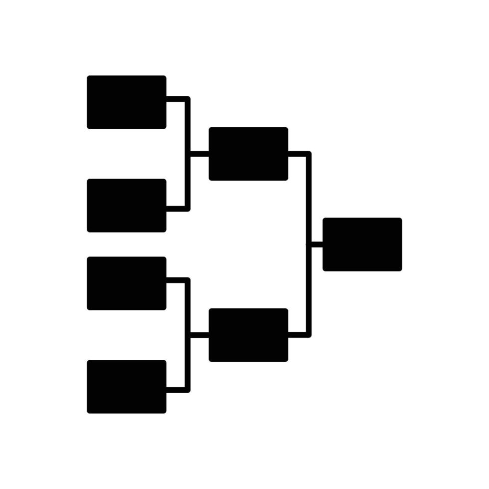 Symbolvektor für Turnierklammern. Sport, Fußball. solider Icon-Stil. einfaches Design editierbar. entwerfen Sie einfache Illustration vektor