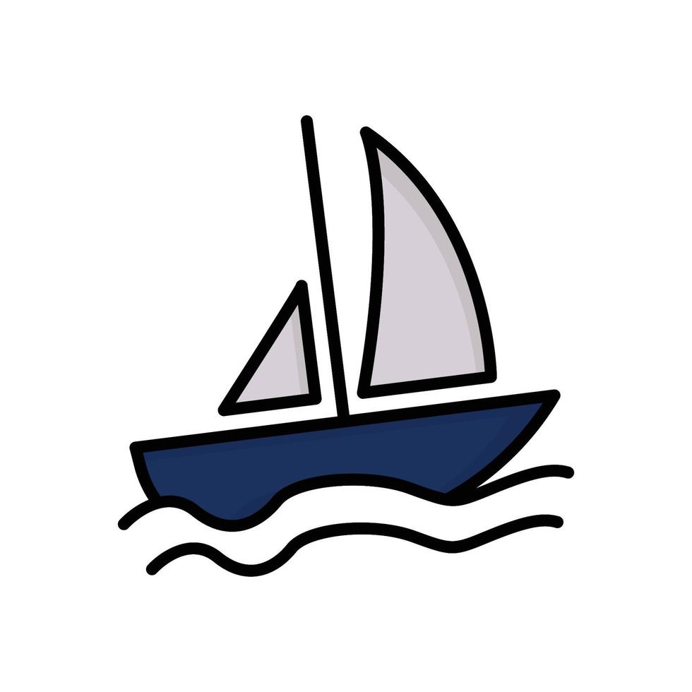 Symbolvektor für Boote. sommer, sport. Symbolstil für gefüllte Linien. einfaches Design editierbar. entwerfen Sie einfache Illustration vektor