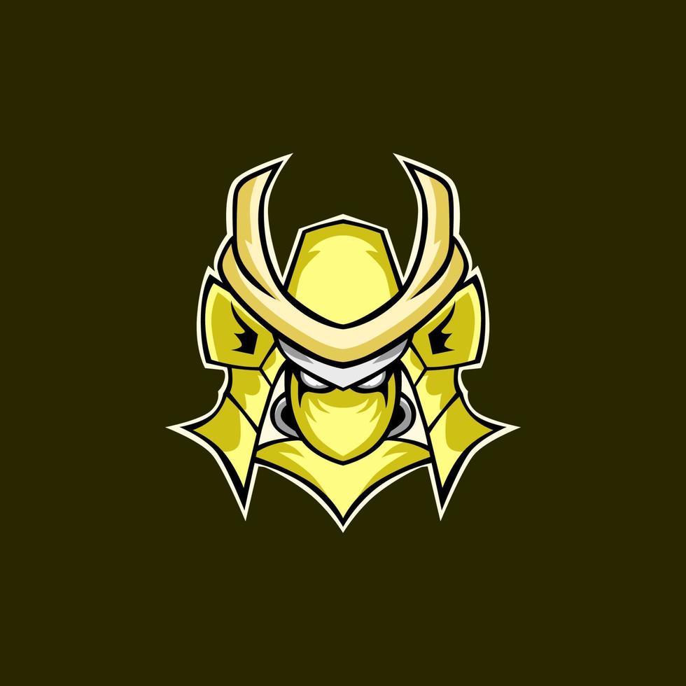 Samurai-Esport-Logo in Gelb. vektor