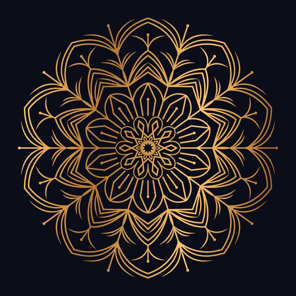 kreatives luxus-mandala-goldfarbdesign vektor