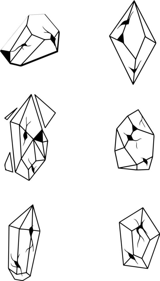 smyckesset. värdefulla stenar. kristall diamant smycken. en uppsättning kristaller. vektor