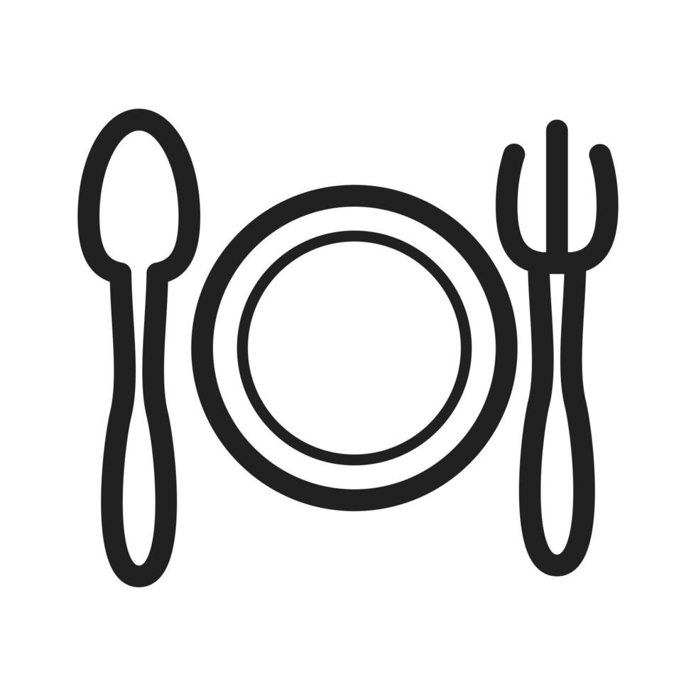 Abendessen i Liniensymbol vektor