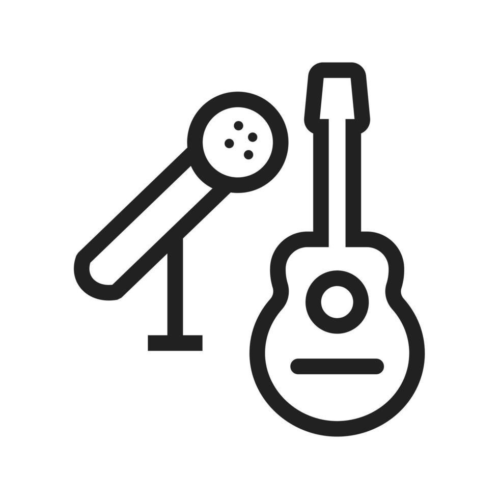 Symbol für Gitarre und Mikrofonlinie vektor