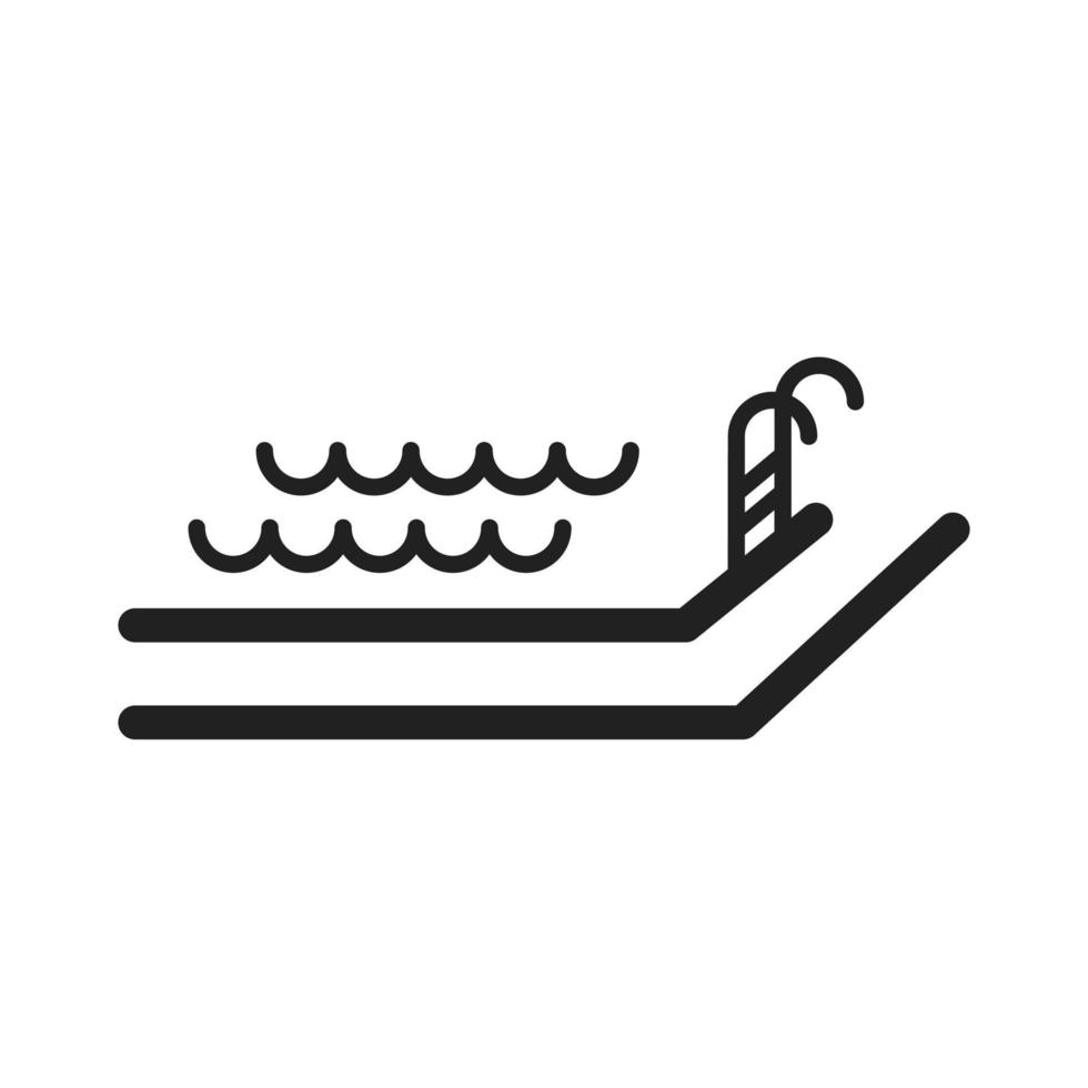 Symbol für die Schwimmbadlinie vektor