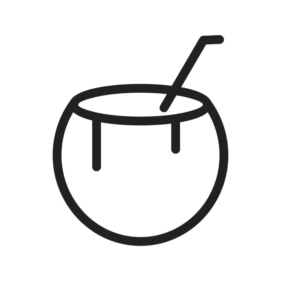 Symbol für Kokosnuss-Drink-Linie vektor