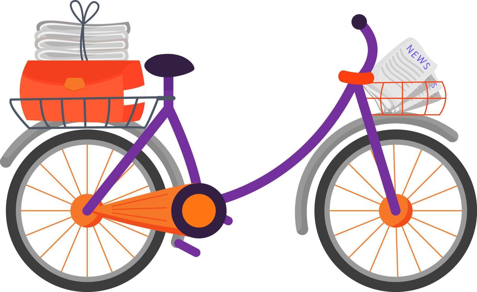 post leverans cykel semi platt färg vektor element