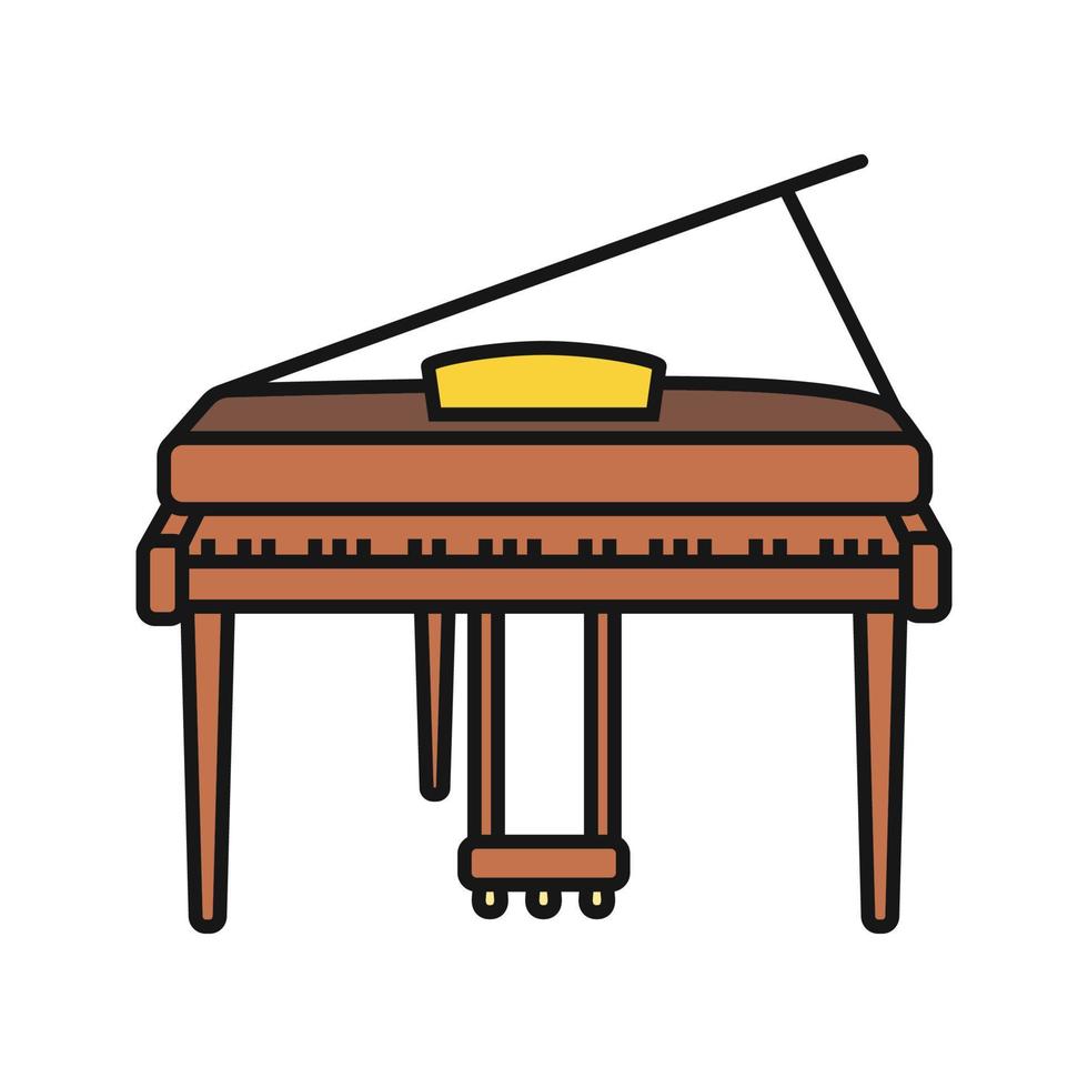 piano färgikon. fortepiano. isolerade vektor illustration