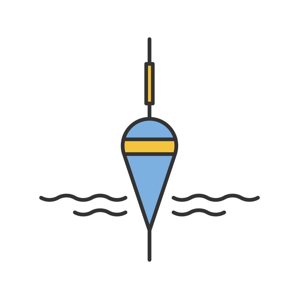 Symbol für die Farbe des Schwimmers. Bobber. Angelausrüstung. isolierte Vektorillustration vektor