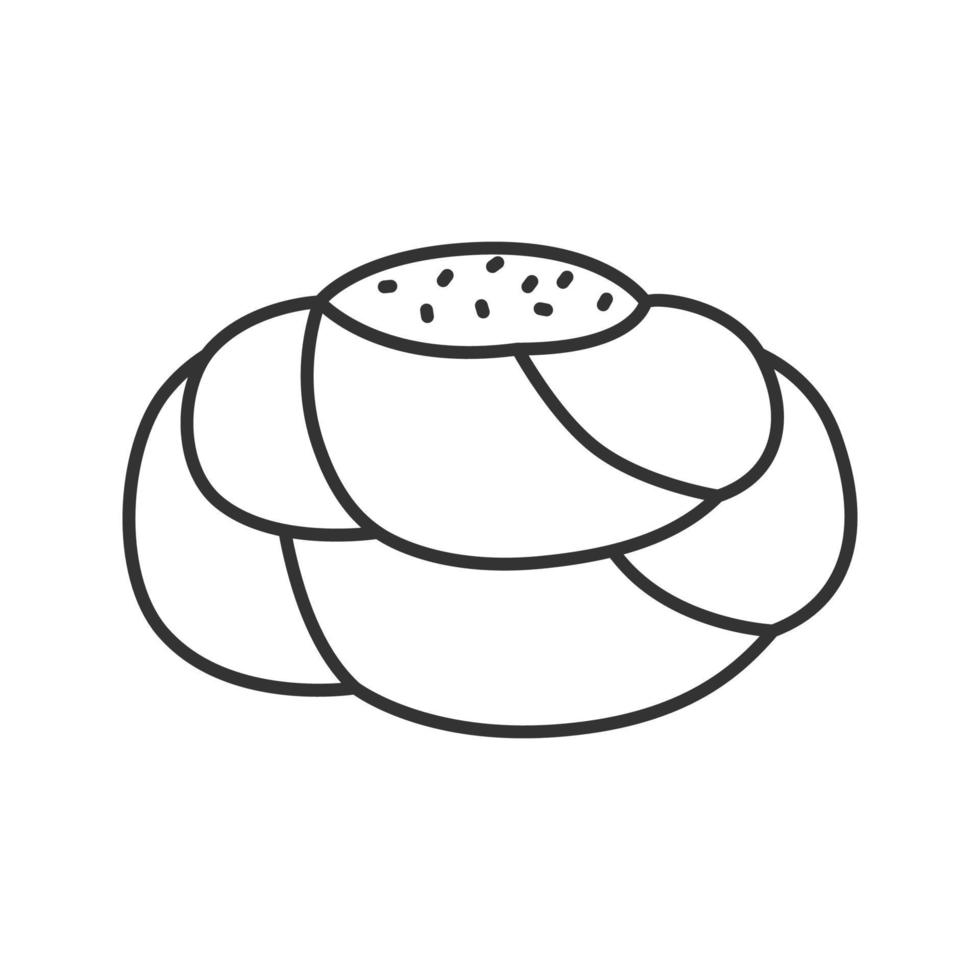 Gebäck Brot lineares Symbol. dünne Liniendarstellung. süßer Teig. schickes Brot. Kontursymbol. Vektor isoliert Umrisszeichnung