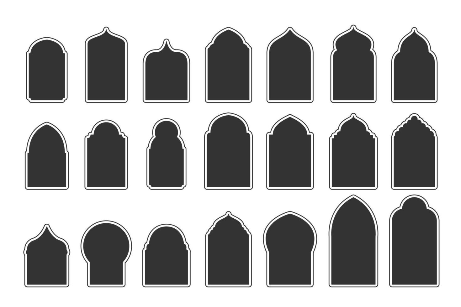 islamische arabische bogenfenster und tür geometrische laserschneidschablone. traditionelles Design und Kultur. vektor