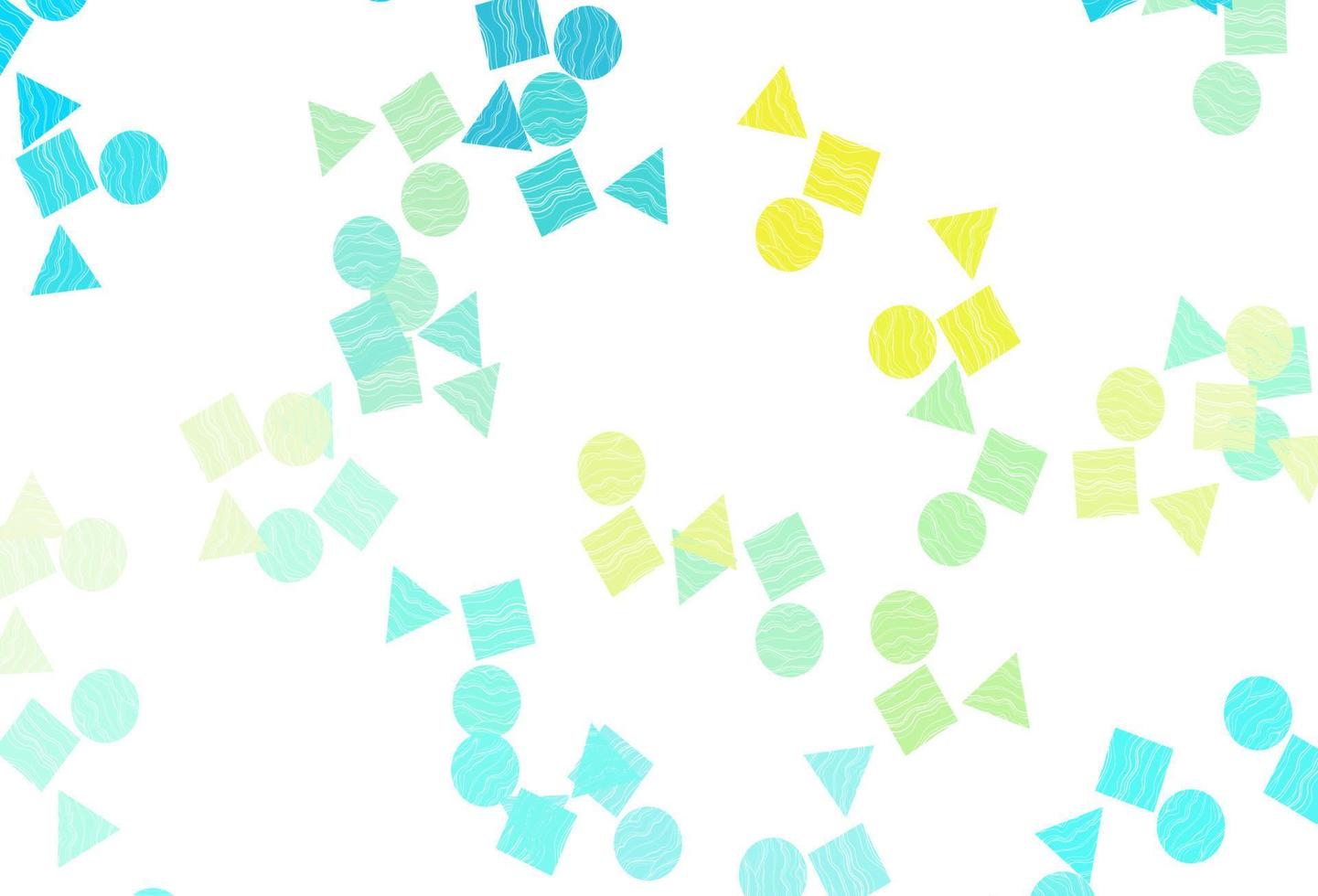ljusblå, gul vektor bakgrund med linjer, cirklar, rhombus.