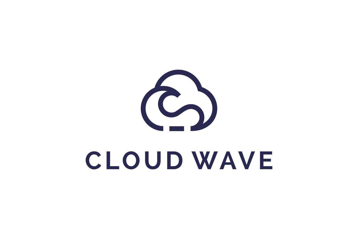 moln och vågor logotyp design vektor
